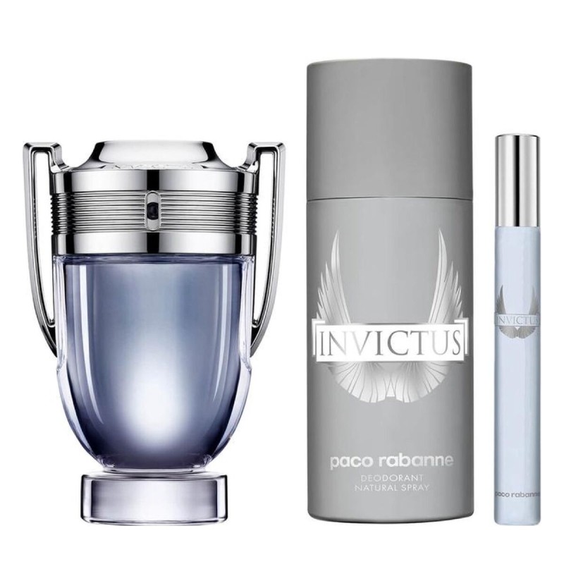 Set mit Herrenparfüm Paco Rabanne 3 Stücke Invictus