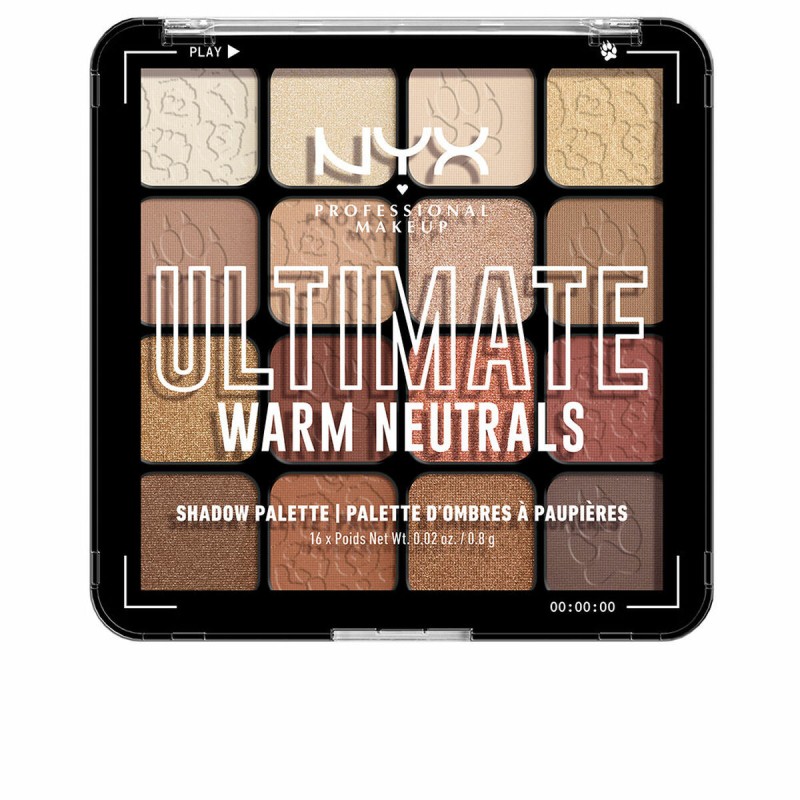 Palette mit Lidschatten NYX Ultimate Warm neutrals 16 x 0,83 g